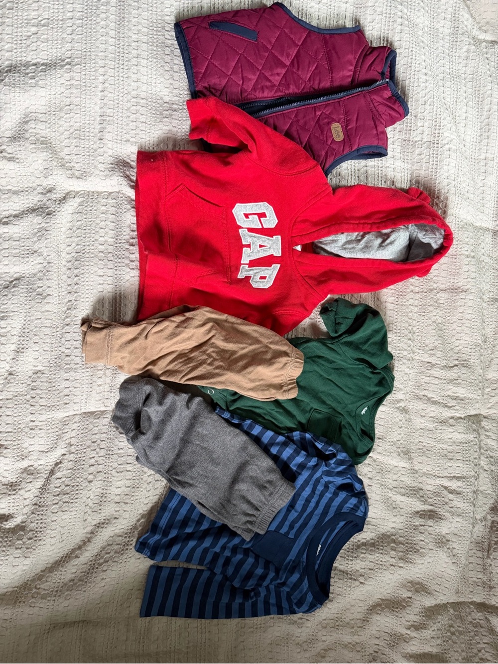 GAP Red Hoodie with Mixed Kids Layers